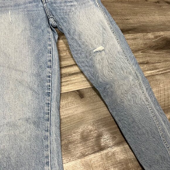 AMO Twist Sweet Cheeks Mid Rise Distressed Skinny Jeans Blue Women’s Size 25 - Picture 4 of 12